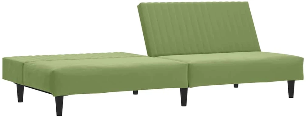 Dvivietė sofa-lova, šviesiai žalios spalvos, aksomas