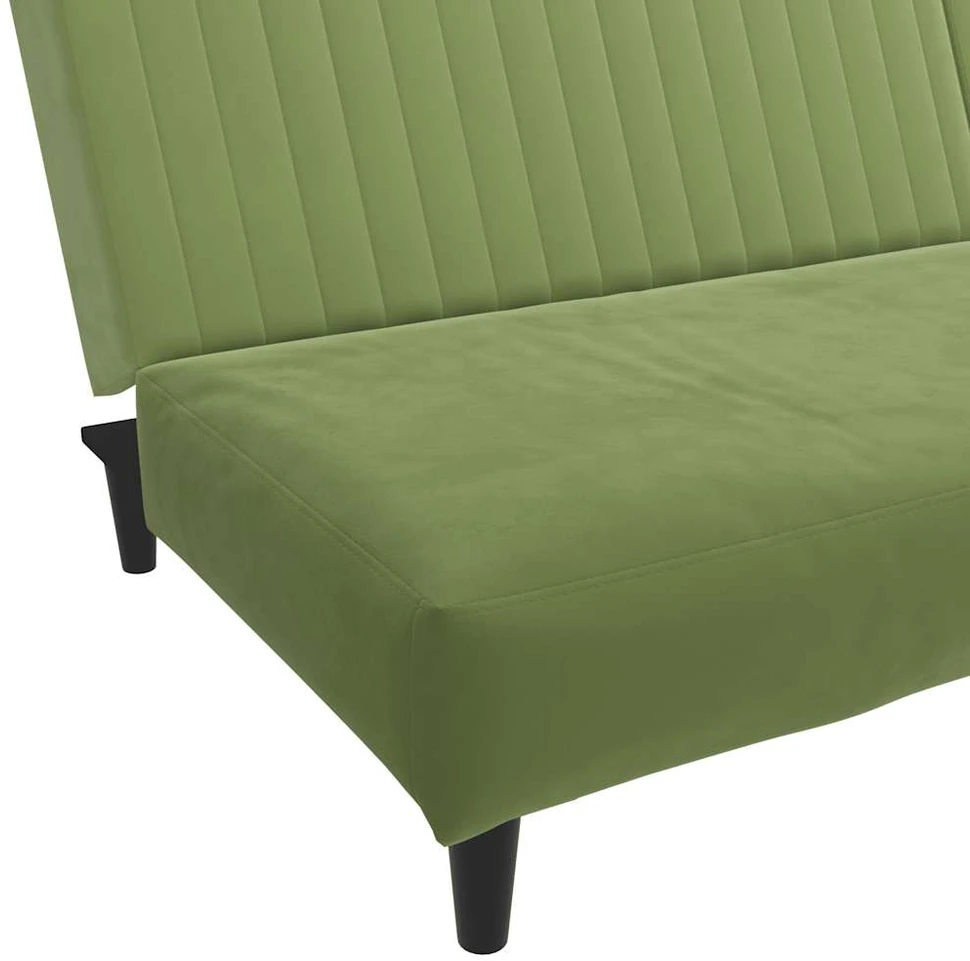Dvivietė sofa-lova, šviesiai žalios spalvos, aksomas