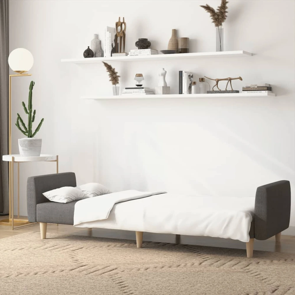 Dvivietė sofa-lova, tamsiai pilkos spalvos, audinys