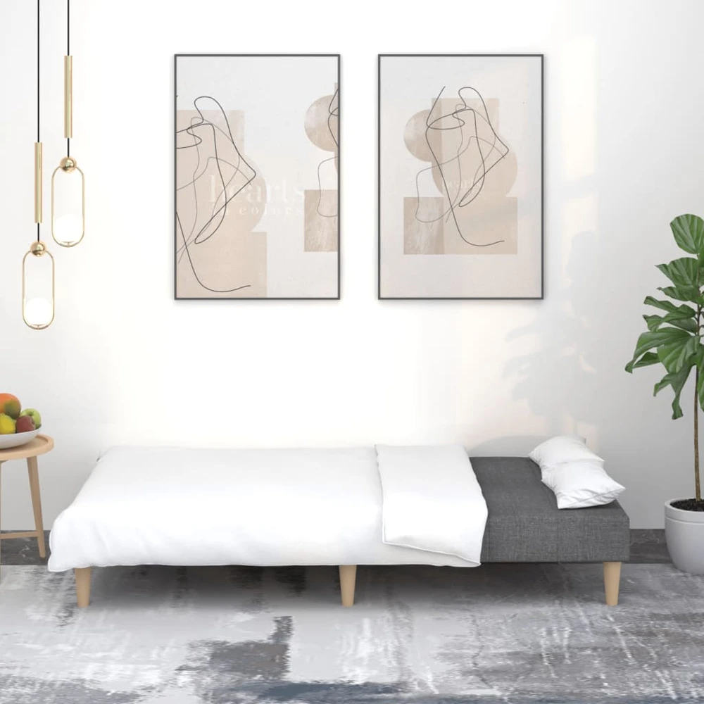 Dvivietė sofa-lova, tamsiai pilkos spalvos, audinys