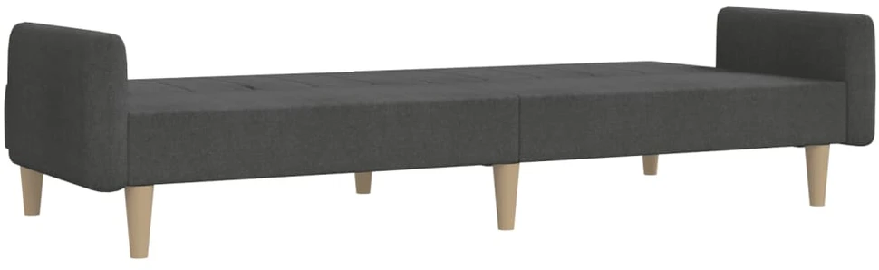 Dvivietė sofa-lova, tamsiai pilkos spalvos, audinys