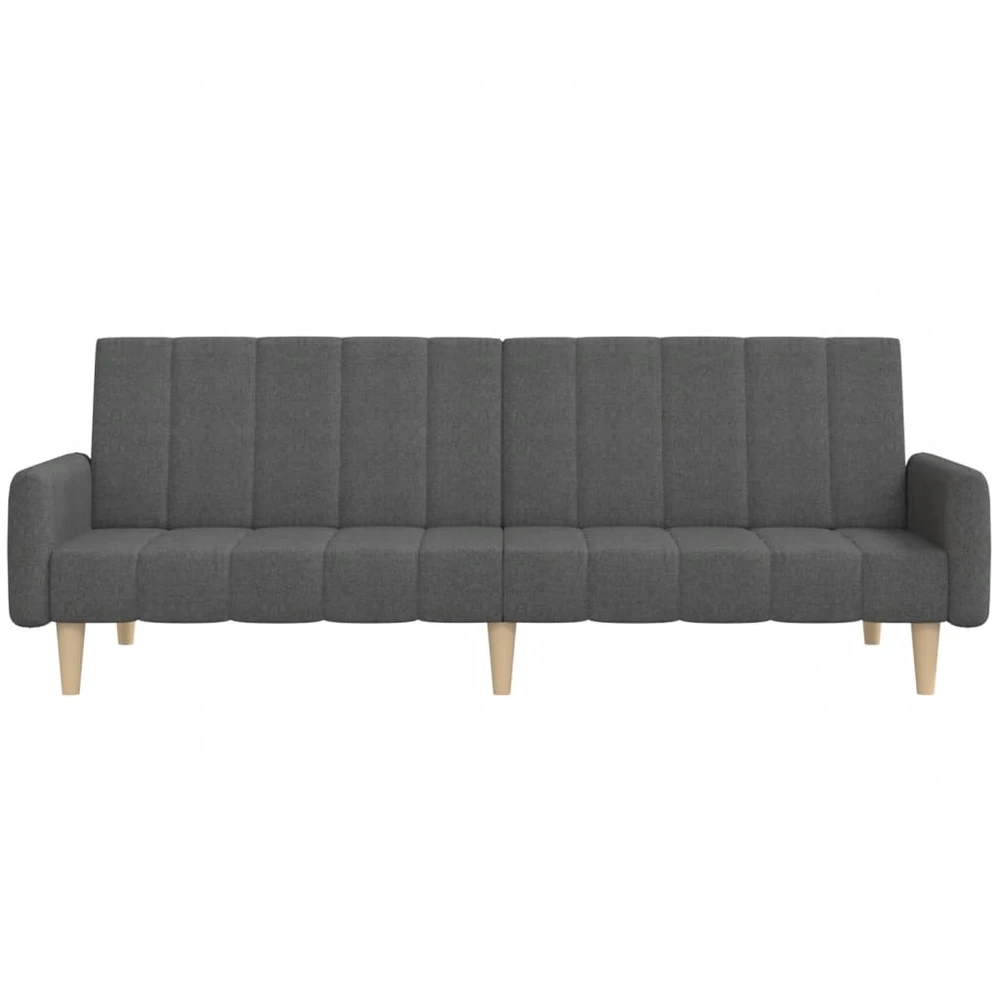 Dvivietė sofa-lova, tamsiai pilkos spalvos, audinys