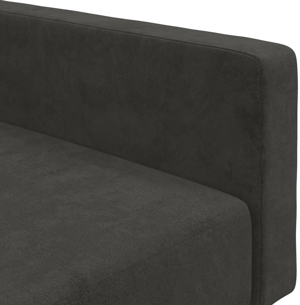 Dvivietė sofa-lova, tamsiai pilkos spalvos, aksomas