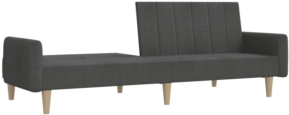 Dvivietė sofa-lova, tamsiai pilkos spalvos, audinys