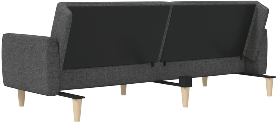 Dvivietė sofa-lova, tamsiai pilkos spalvos, audinys