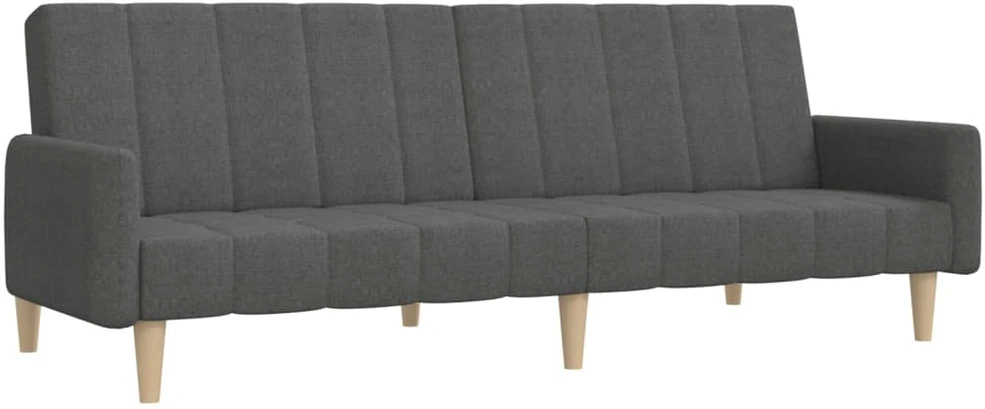 Dvivietė sofa-lova, tamsiai pilkos spalvos, audinys