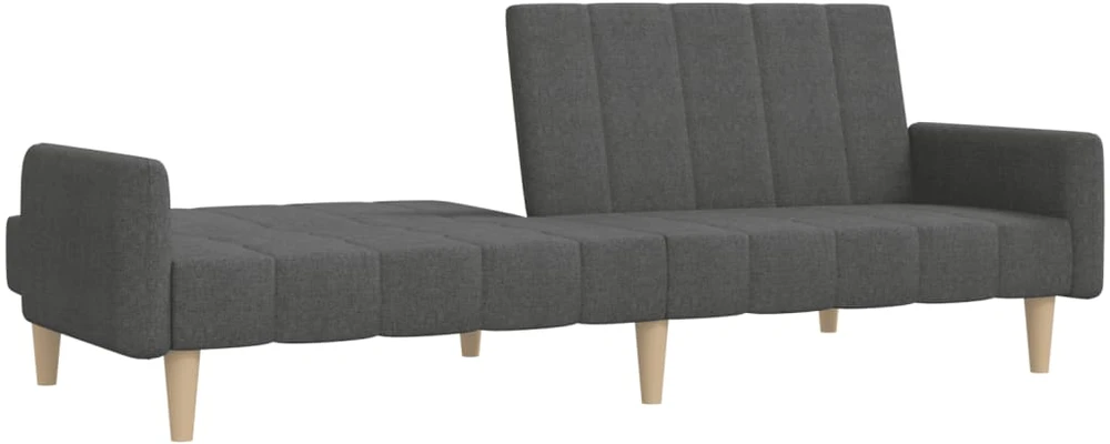 Dvivietė sofa-lova, tamsiai pilkos spalvos, audinys