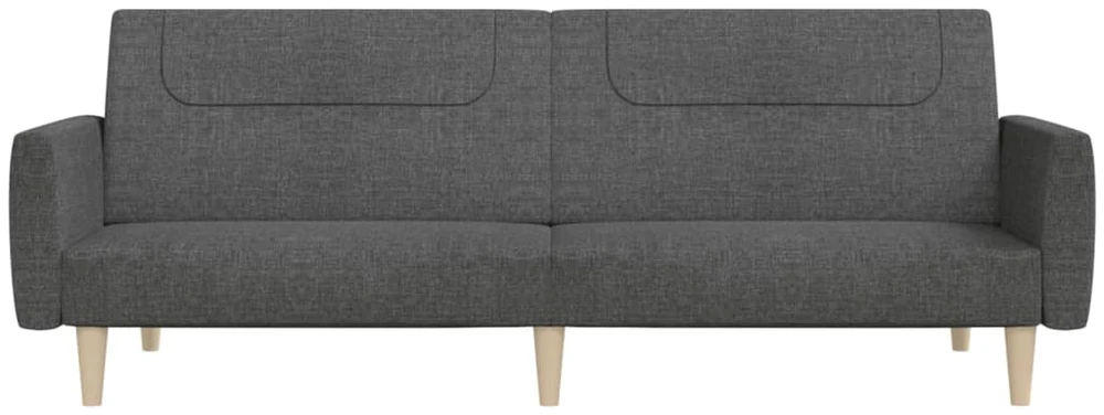 Dvivietė sofa-lova, tamsiai pilkos spalvos, audinys
