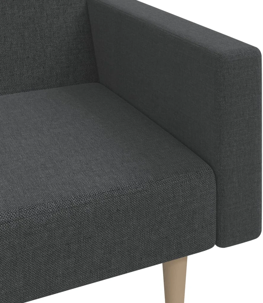 Dvivietė sofa-lova, tamsiai pilkos spalvos, audinys