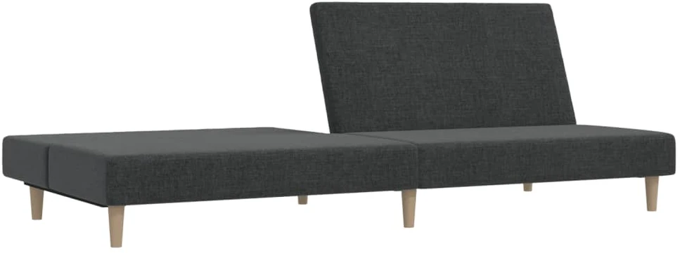 Dvivietė sofa-lova, tamsiai pilkos spalvos, audinys