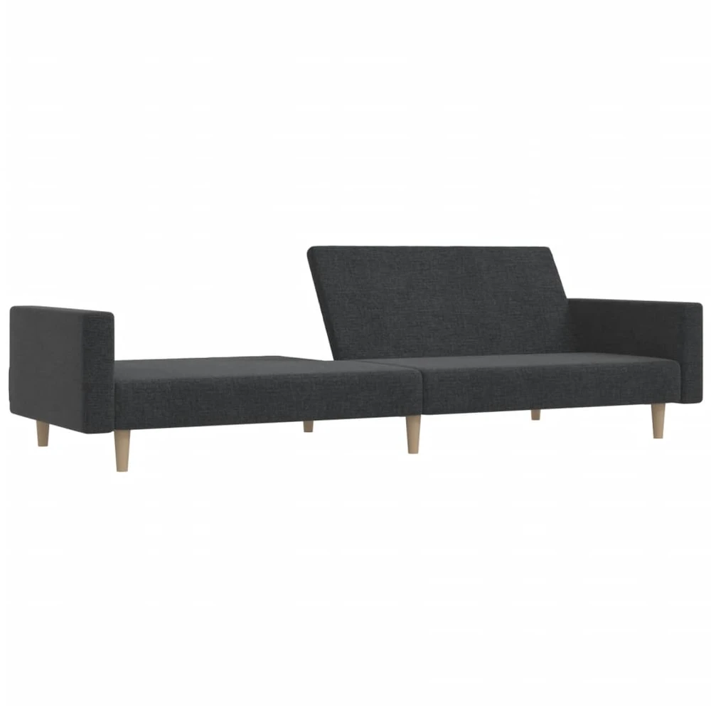 Dvivietė sofa-lova, tamsiai pilkos spalvos, audinys