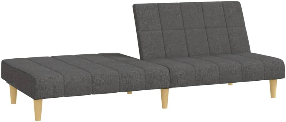Dvivietė sofa-lova, tamsiai pilkos spalvos, audinys