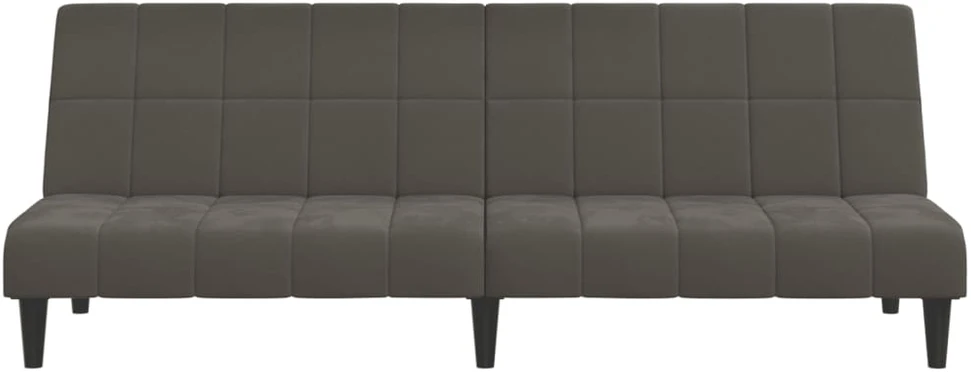 Dvivietė sofa-lova, tamsiai pilkos spalvos, aksomas