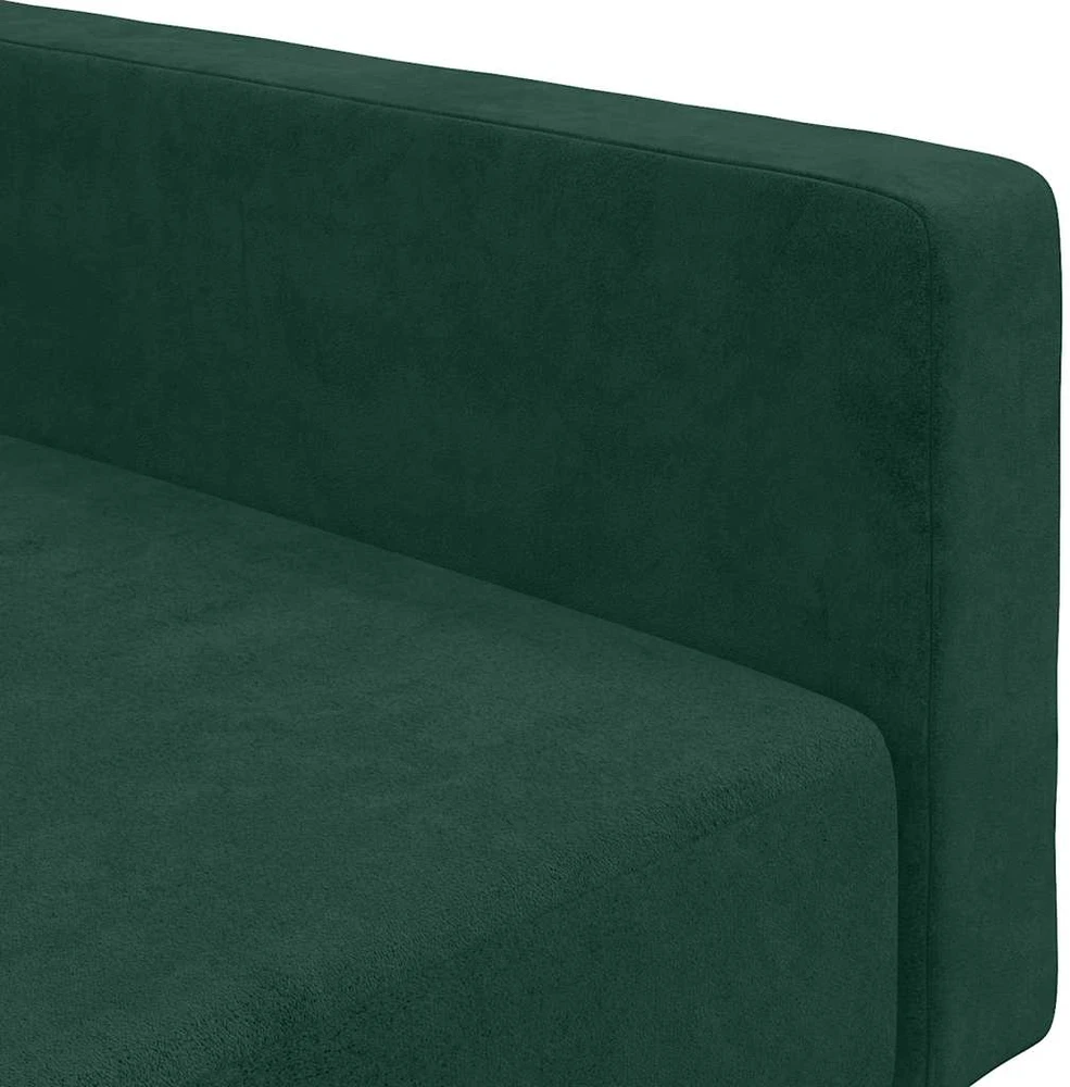 Dvivietė sofa-lova, tamsiai žalios spalvos, aksomas