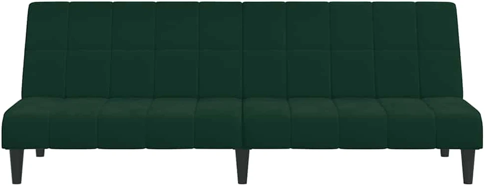 Dvivietė sofa-lova, tamsiai žalios spalvos, aksomas