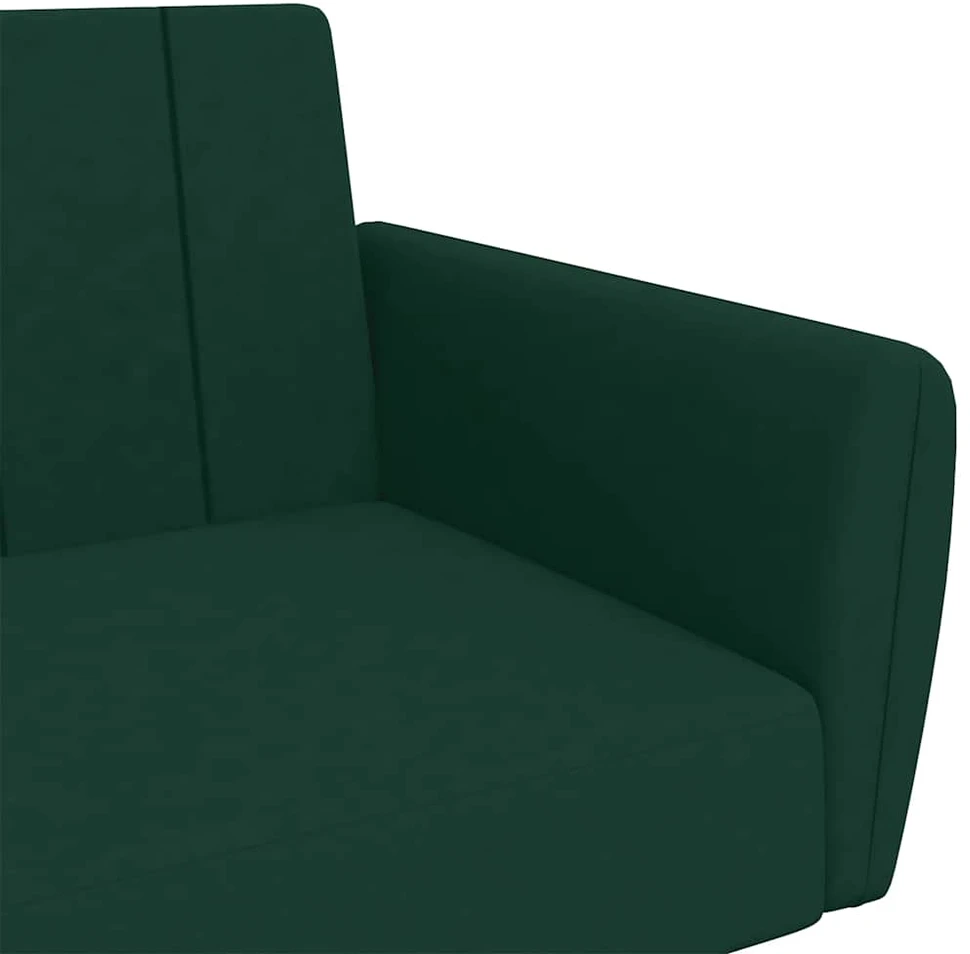 Dvivietė sofa-lova, tamsiai žalios spalvos, aksomas