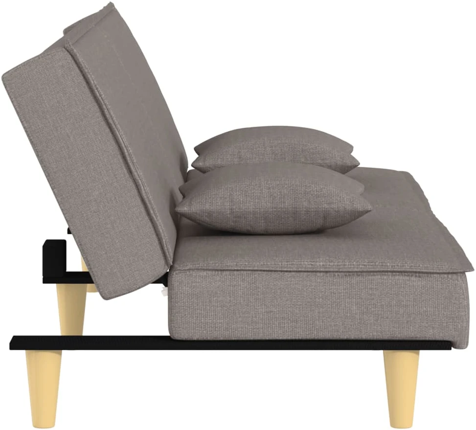 Dvivietė sofa-lova, taupe spalvos, audinys