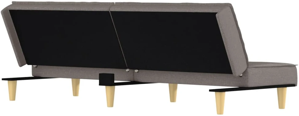 Dvivietė sofa-lova, taupe spalvos, audinys