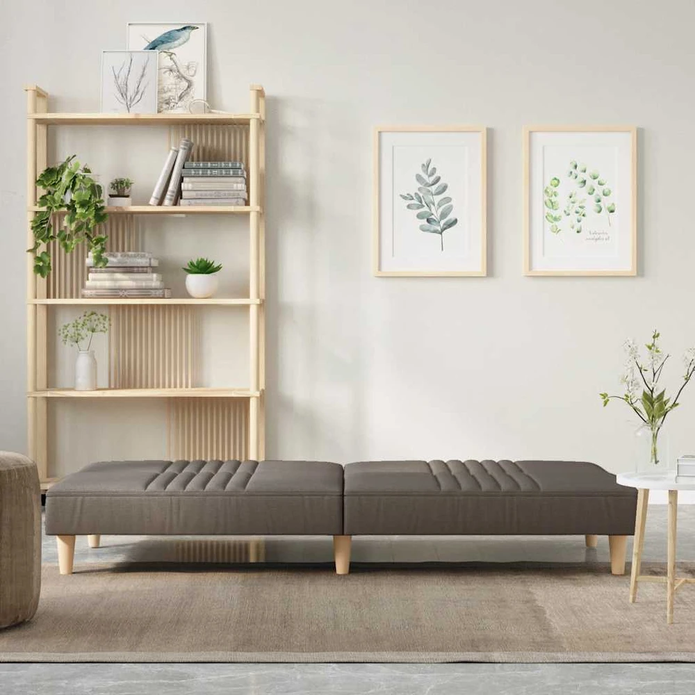 Dvivietė sofa-lova, taupe spalvos, audinys