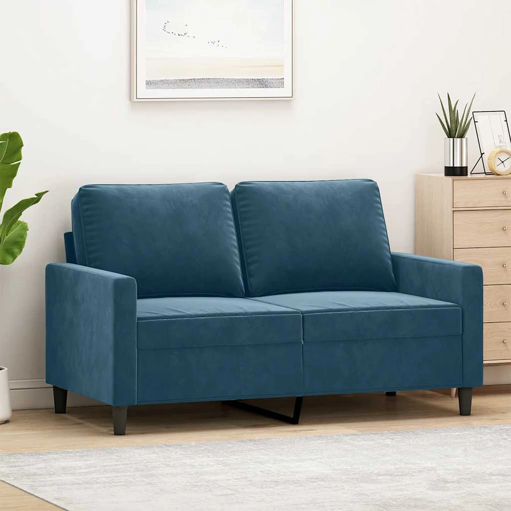 Dvivietė sofa, mėlynos spalvos, 120cm, aksomas