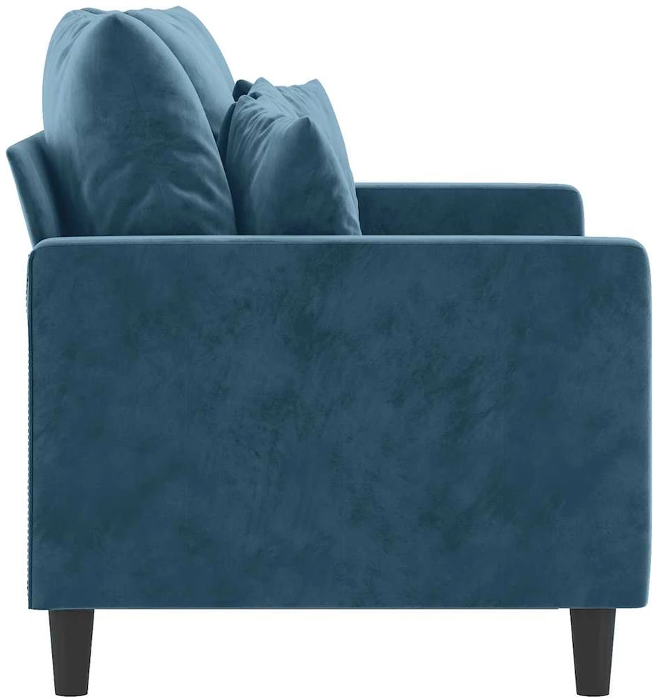 Dvivietė sofa, mėlynos spalvos, 120cm, aksomas