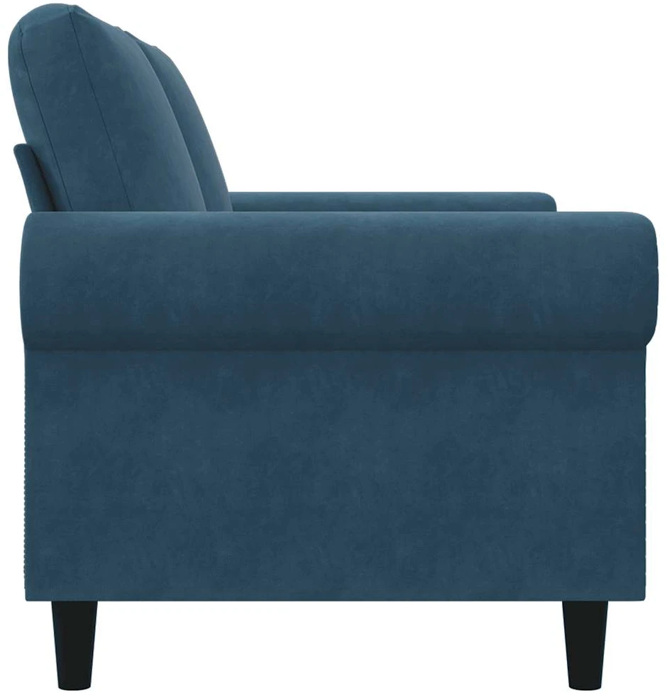 Dvivietė sofa, mėlynos spalvos, 120cm, aksomas