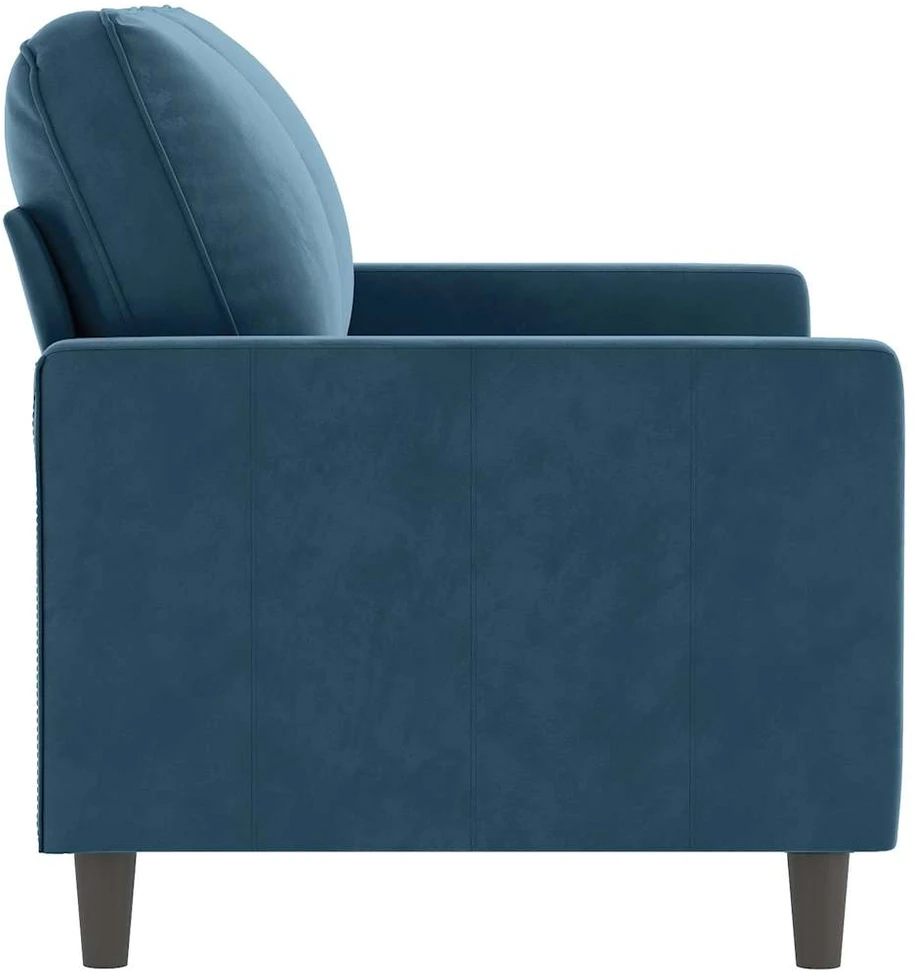 Dvivietė sofa, mėlynos spalvos, 120cm, aksomas