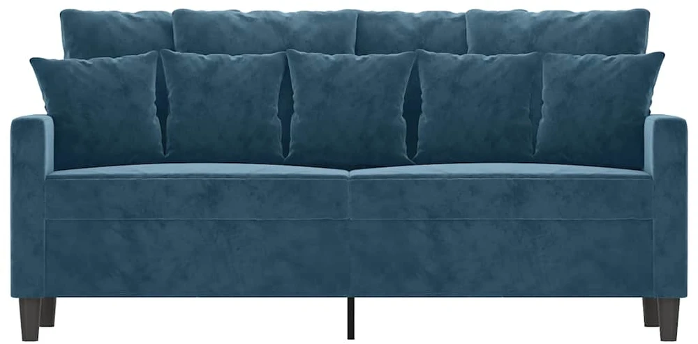 Dvivietė sofa, mėlynos spalvos, 140cm, aksomas