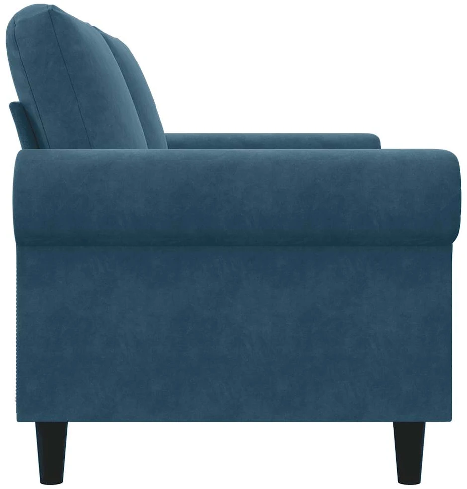 Dvivietė sofa, mėlynos spalvos, 140cm, aksomas