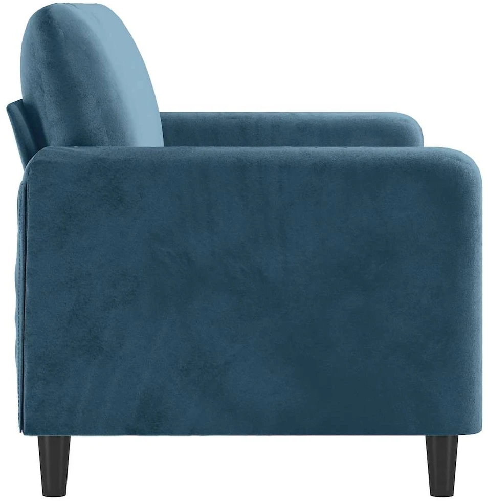 Dvivietė sofa, mėlynos spalvos, 140cm, aksomas