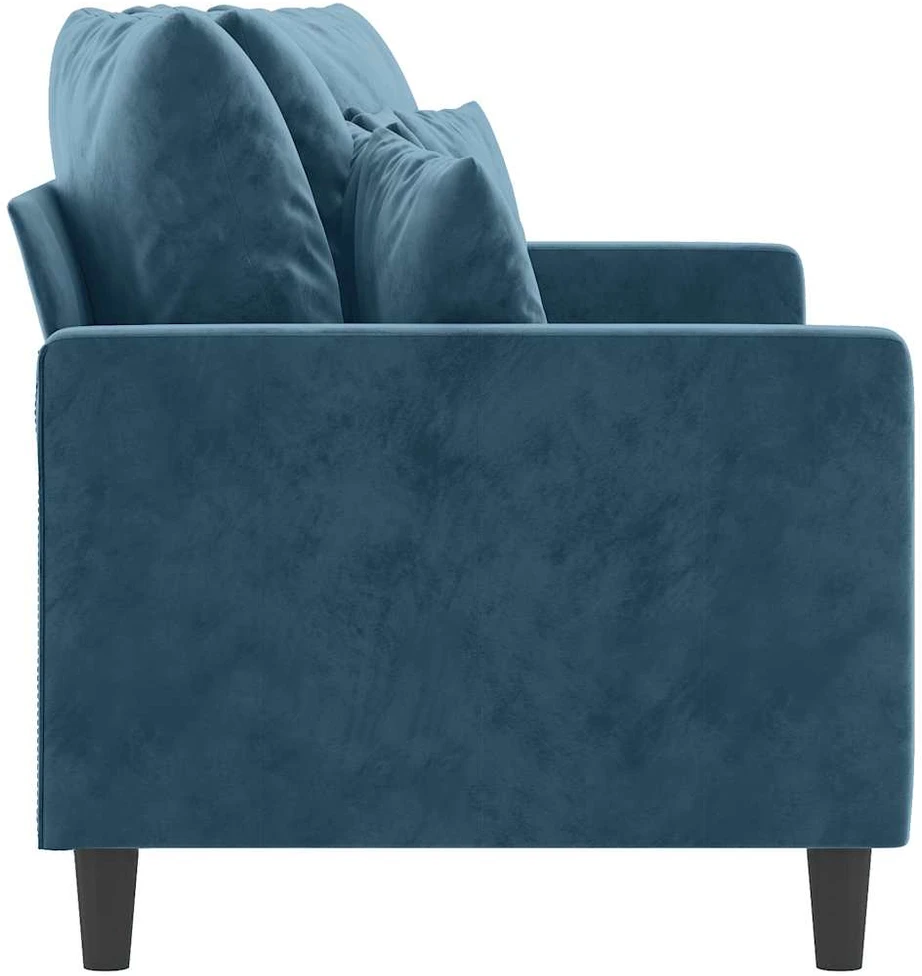 Dvivietė sofa, mėlynos spalvos, 140cm, aksomas