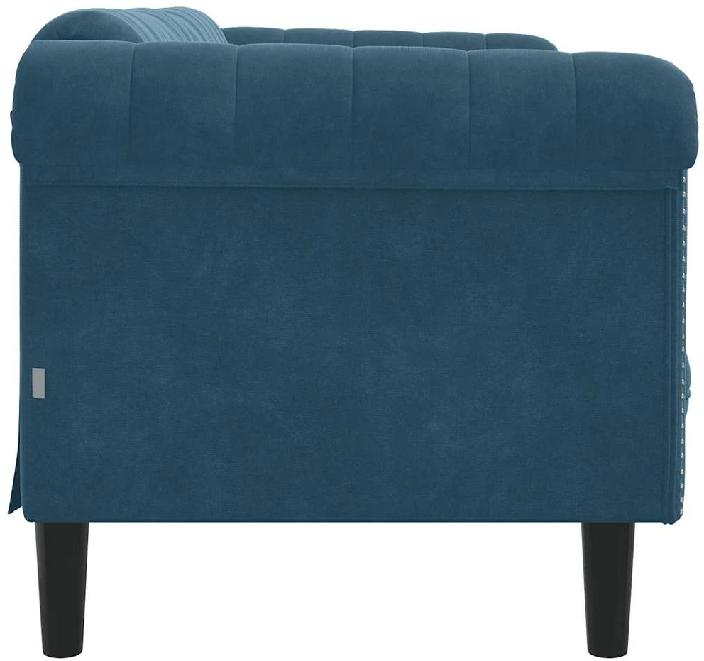 Dvivietė sofa, mėlynos spalvos, aksomas