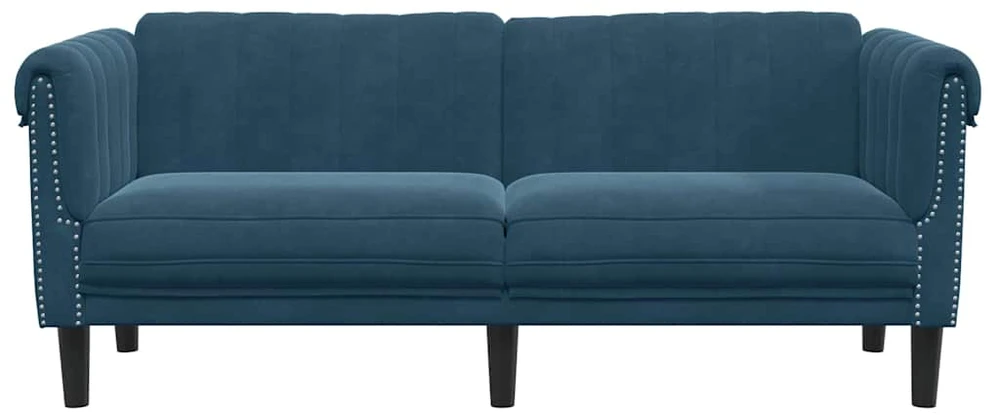Dvivietė sofa, mėlynos spalvos, aksomas