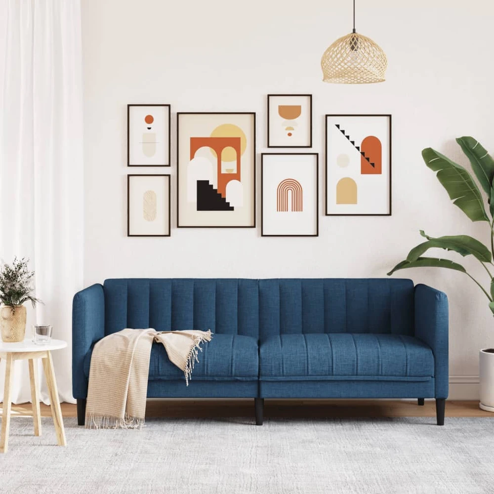 Dvivietė sofa, mėlynos spalvos, audinys