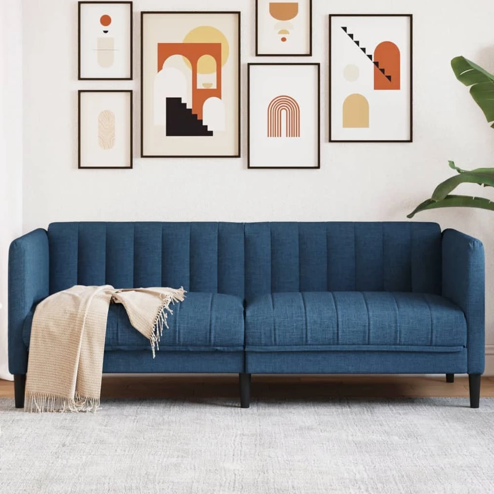 Dvivietė sofa, mėlynos spalvos, audinys
