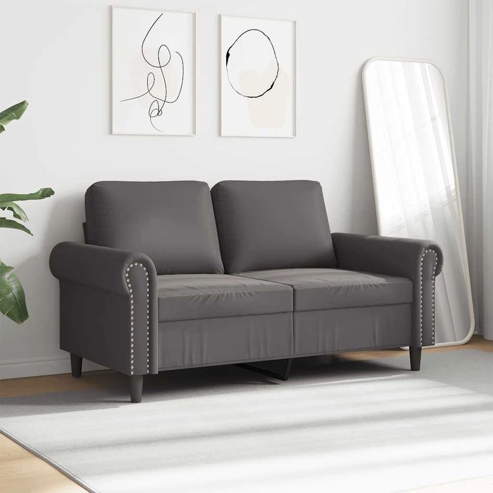 Dvivietė sofa, pilkos spalvos, 120cm, dirbtinė oda