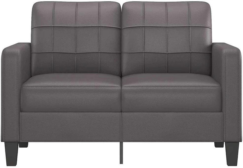 Dvivietė sofa, pilkos spalvos, 120cm, dirbtinė oda