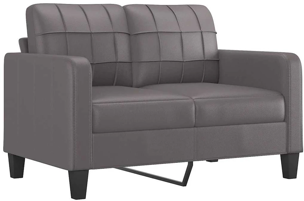 Dvivietė sofa, pilkos spalvos, 120cm, dirbtinė oda