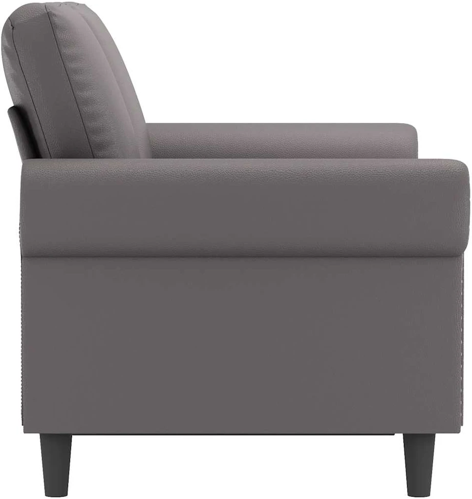 Dvivietė sofa, pilkos spalvos, 120cm, dirbtinė oda