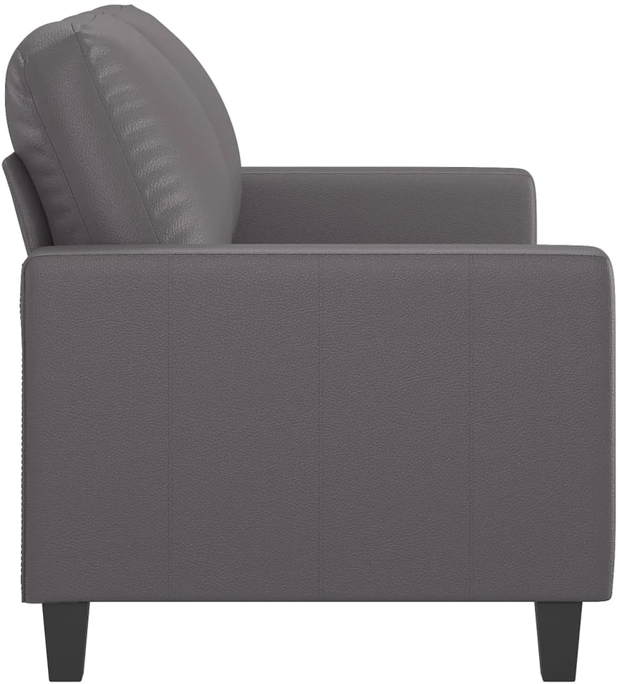 Dvivietė sofa, pilkos spalvos, 120cm, dirbtinė oda
