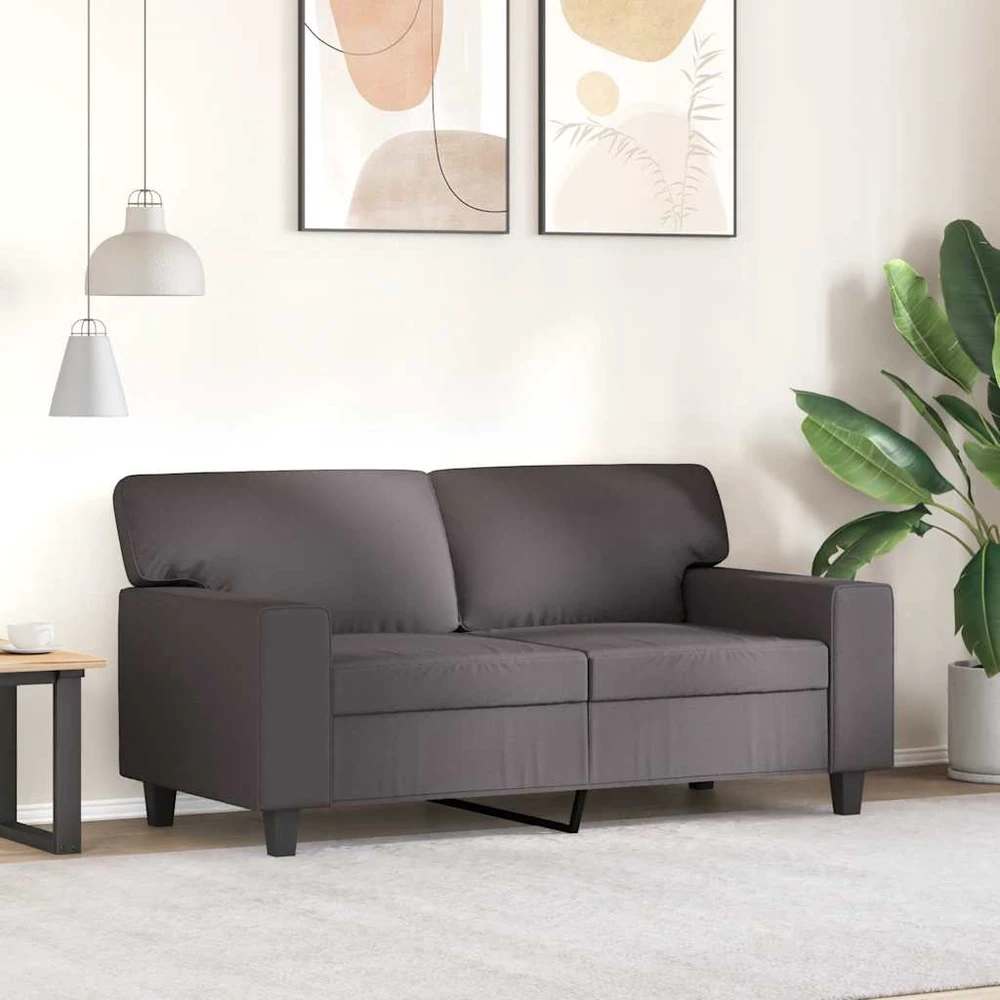 Dvivietė sofa, pilkos spalvos, 120cm, dirbtinė oda