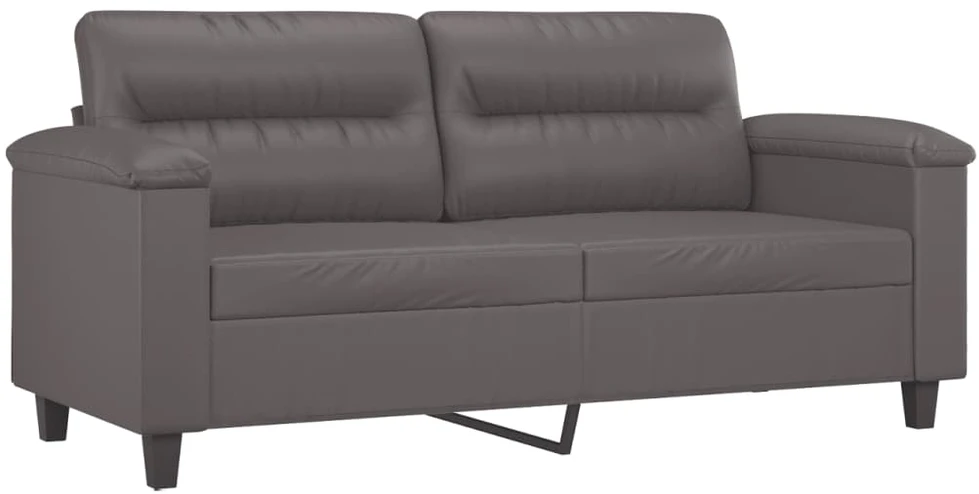 Dvivietė sofa, pilkos spalvos, 140cm, dirbtinė oda