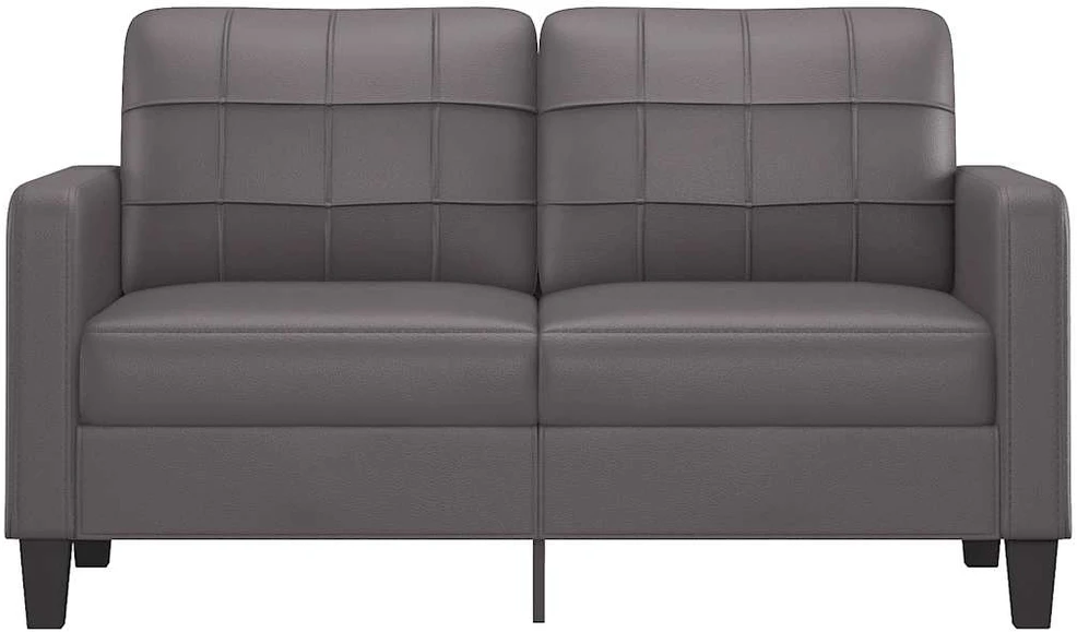Dvivietė sofa, pilkos spalvos, 140cm, dirbtinė oda