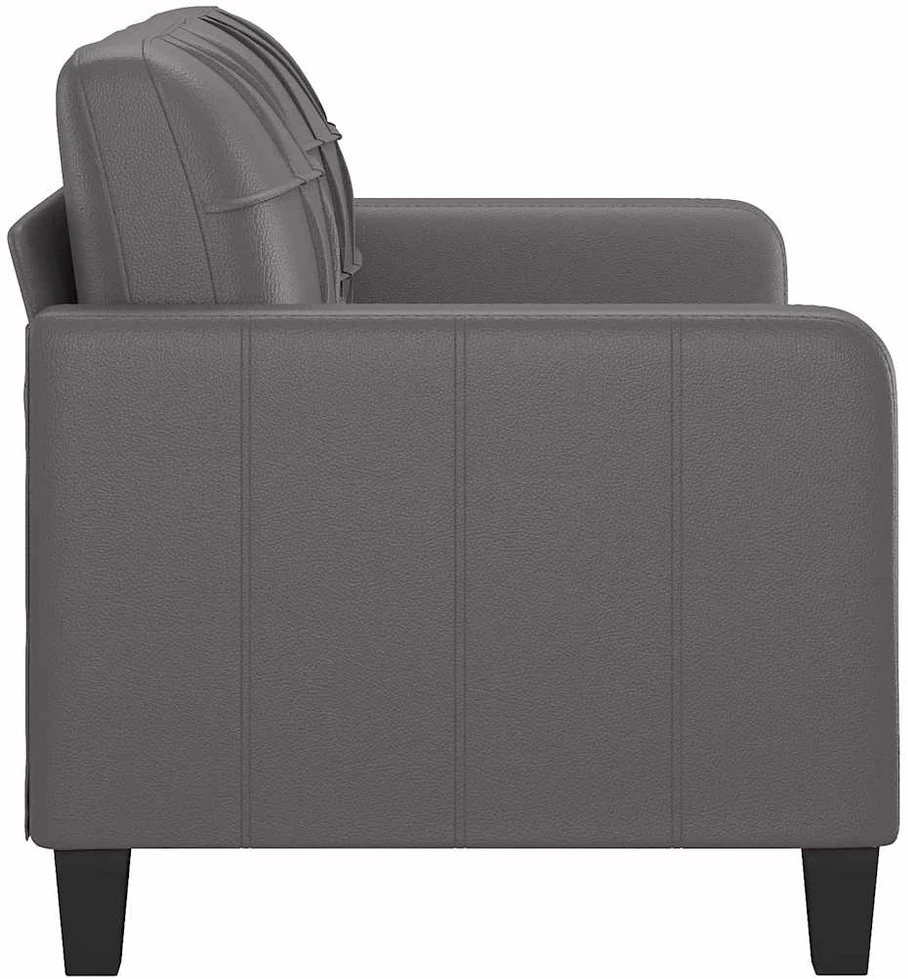 Dvivietė sofa, pilkos spalvos, 140cm, dirbtinė oda