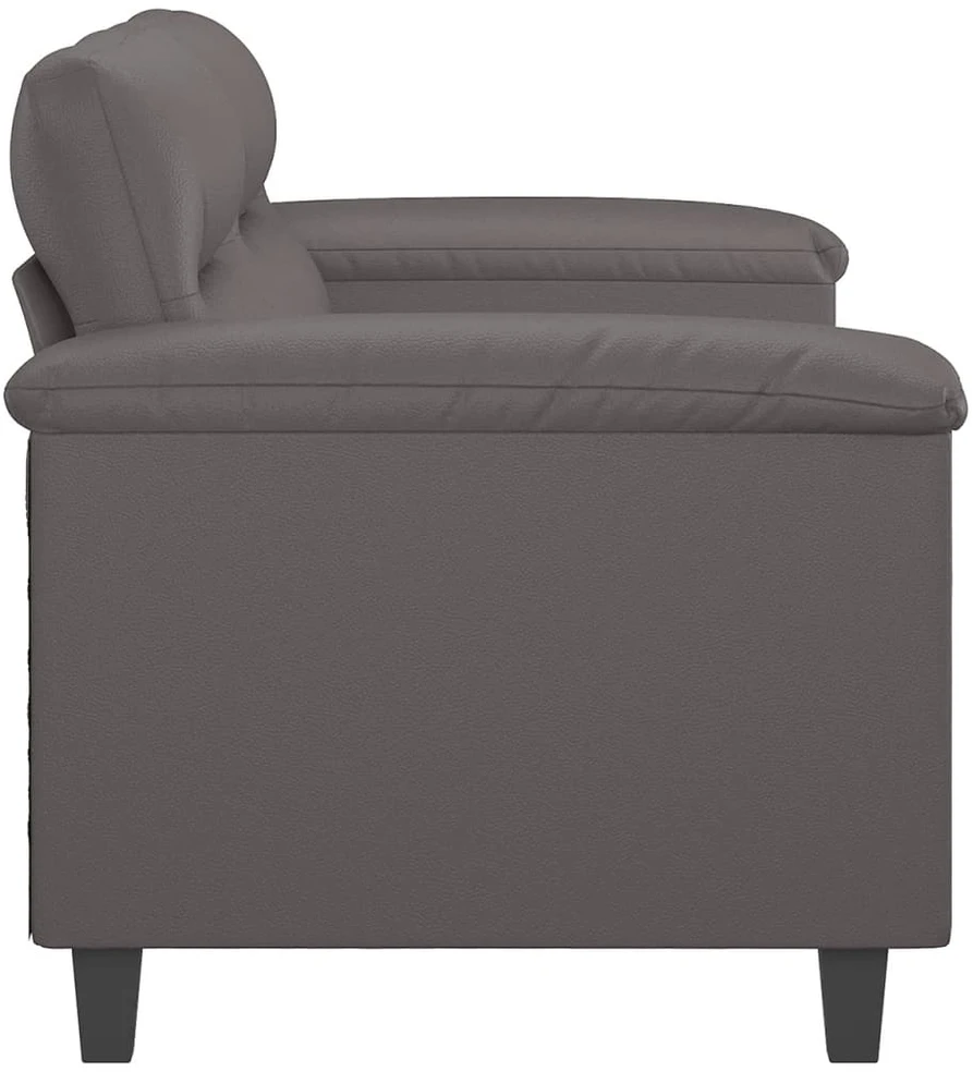 Dvivietė sofa, pilkos spalvos, 140cm, dirbtinė oda