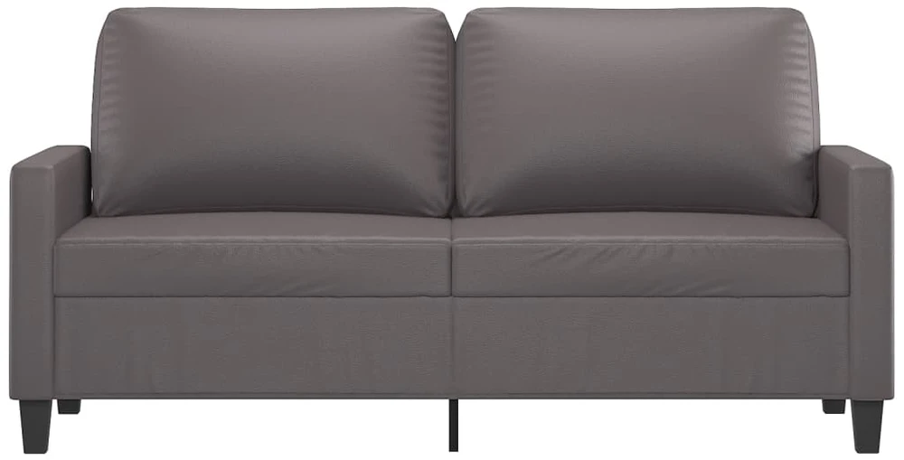 Dvivietė sofa, pilkos spalvos, 140cm, dirbtinė oda
