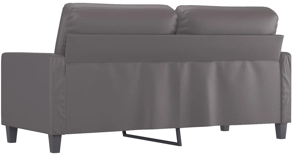 Dvivietė sofa, pilkos spalvos, 140cm, dirbtinė oda