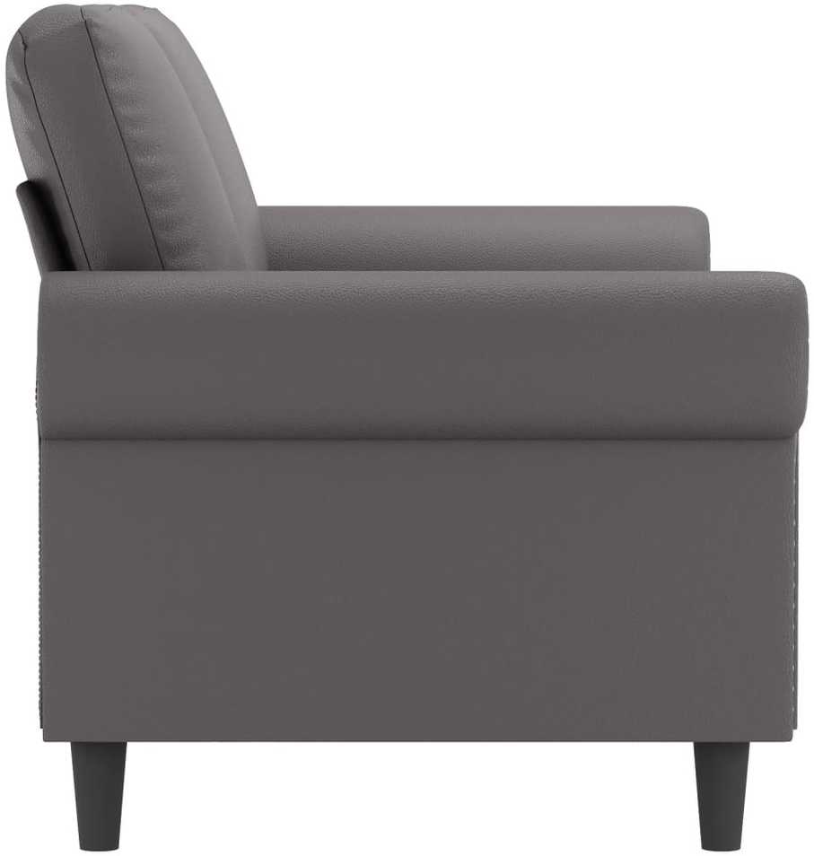 Dvivietė sofa, pilkos spalvos, 140cm, dirbtinė oda