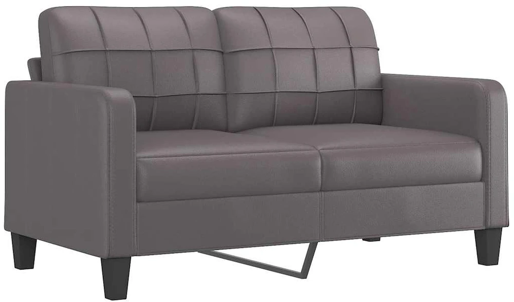 Dvivietė sofa, pilkos spalvos, 140cm, dirbtinė oda