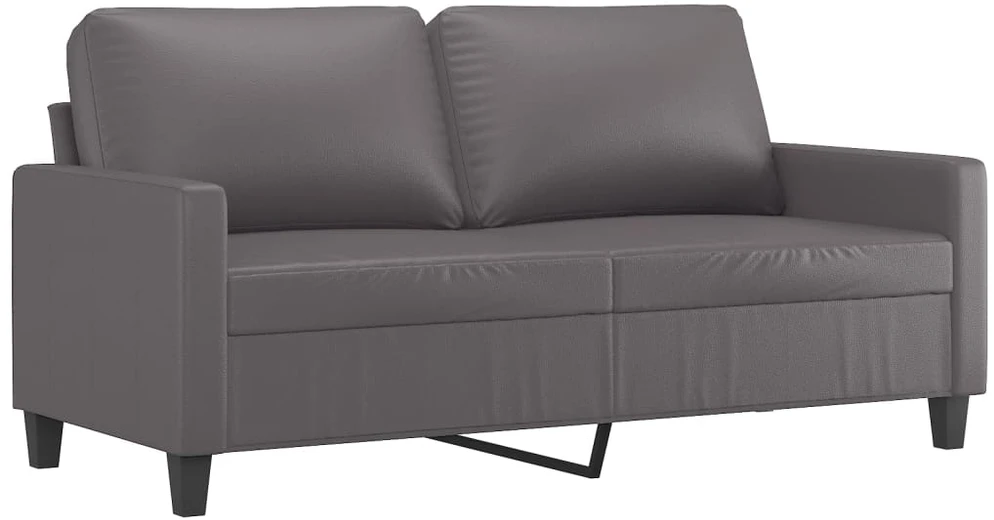 Dvivietė sofa, pilkos spalvos, 140cm, dirbtinė oda